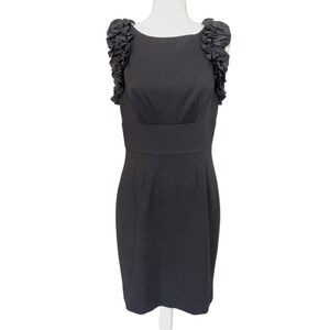 Trina Turk Mina Women Black Ruffle‎ Sleeveless Dress Size 8